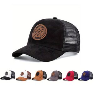 Casquette Trucker en Jean à 5 Panneaux, Nouveau Design, Logo Gaufré, Motif Tropical, Tissu Standard, pour Entreprise, Vente en Gros Direct Usine - Product Image 1