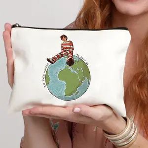 Bolsa de Cosméticos y Maquillaje de Lona con Cierre de Cremallera y Estampado de Carta de Amor, Organizador de Artículos de Aseo para Viaje, Almacenamiento <span class=keywords><strong>Harry</strong></span>'s House - Product Image 3