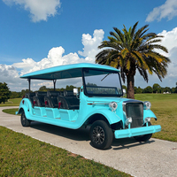 Voiture de réception de club de golf rétro personnalisée de 5 à 14 places, navette de luxe VIP de l'hôtel, voiture de tourisme panoramique avec batterie 72V