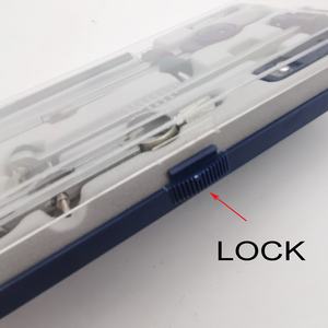 Set Kompas Logam Aluminium Alloy Profesional 7 Buah <span class=keywords><strong>Geometry</strong></span> EMDA dengan Kompas Biru Perak untuk Perlengkapan Sekolah dan Kantor - Product Image 6