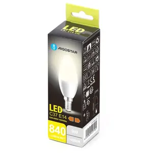 Lampadina LED C37 E14 9W 4000K, luce bianca neutra, a risparmio energetico, ideale per l'illuminazione in casa e in ufficio. - Product Image 1