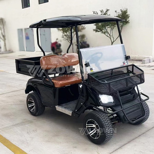 Carrito de Golf de 2 Plazas, Resistente, Color Negro, con Canasta de Almacenamiento Delantera y Asientos de Cuero Suave, para Mantenimiento y Suministro en Resorts - Product Image 6