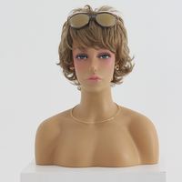 Tête de mannequin en fibre de verre avec maquillage blanc, style européen, demi-corps, pour présentation de perruques