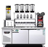 Ensemble complet d'équipements de fabrication de bubble tea en acier inoxydable, installation plug-and-play, personnalisable, pour boutique commerciale de thé au lait perlé Boba