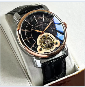 Reloj Mecánico Automático Aokulasic 2192, Resistente al Agua, de Acero Inoxidable y Cuero, con Diseño Moderno, Tourbillon, para Negocios - Product Image 1