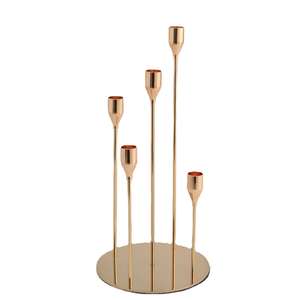 Porte-bougie en Aluminium avec fil doré pour décorations de mariage et de noël - Product Image 1