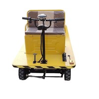 Chariot de transport électrique à plateforme plate à quatre roues, robuste, capacité de charge 1000 kg, en acier inoxydable, personnalisable OEM
