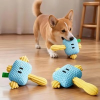 Jouet créatif en peluche pour chien, résistant à l'usure, doux, couineur, résistant aux morsures, portable, pour tirer la corde et nettoyer les dents