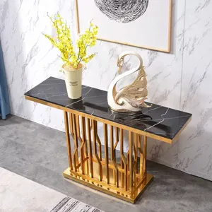 Foshan furniture modern furniture luxury marble top console table tv station studio table broadcast news console table