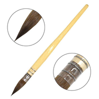 Ensemble de 6 pinceaux professionnels à poils d'écureuil de qualité supérieure avec manche en bois et pointe fine pour la peinture à l'aquarelle et la gouache, à absorption élevée