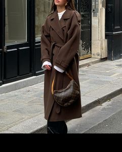 <span class=keywords><strong>Manteau</strong></span> long en <span class=keywords><strong>laine</strong></span> élégant pour femmes, <span class=keywords><strong>noir</strong></span>, avec ceinture, double boutonnage, orné de boutons, style hiver - Product Image 6