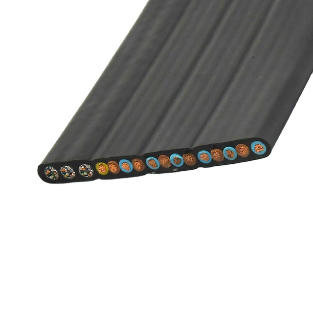 H07VVH6-F 450/750V 6 12 24 Core Flexible Flat Cctv Cat 5 6 Utp Cat5e Hoistway Elevator Cable
