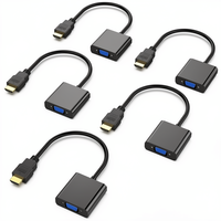 Adaptateur en matériau ABS, paquet de 5, mâle/femelle, pour ordinateur portable, PC, moniteur, projecteur, HDTV, Chromebook, Raspberry Pi, Roku