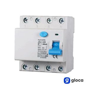 Interrupteur différentiel Gloca 4P 300mA 380V 6kA Classe A 25A pour les foyers - Product Image 3