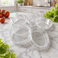Couvercles ronds transparents personnalisés en PET pour mini-emballages, bouchons et fermetures transparents pour gobelets en papier et saladiers