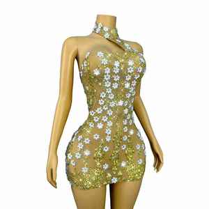 AD2710 Funkelnde Kristallperlen Kurze Abendkleider Sexy Rückenfreie Mini-Partykleider Luxuskleid Damen Clubwear - Product Image 3