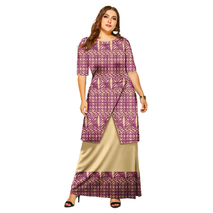 Vestidos Aloha Clásicos Personalizados para Mujer, Vestidos Polinesios de Manga Corta, Faldas Maxi, Estampados Florales Samoanos, a Cuadros, Formales, para Todas las Temporadas 2 - Product Image 1
