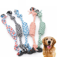 Jouet interactif à mâcher pour chien en corde de coton, durable, coloré, motif dessin animé, nœud unique, pour la dentition, vente en gros, pas cher, personnalisé