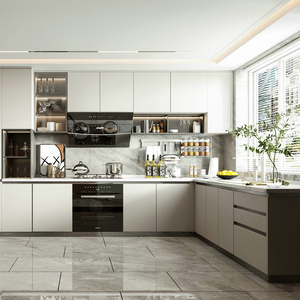 מפעל ארון מטבח מותאם אישית סטים גימור מסוגנן עם אחסון מתכווננת בנייה עמיד סטים ארון בנייה עמיד - Product Image 4