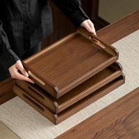 Bandeja Rectangular de Bambú Sostenible con Base Antideslizante, Moderna Bandeja para Servir Comida, Mesa de Centro Otomana, Plato para Exhibición de Alimentos