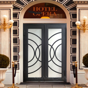 Puerta de entrada de casa principal de hierro forjado, decoración elegante para terraza - Product Image 3