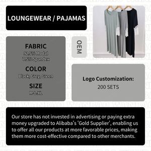 WanBao French Luxury Casual Comfortable Short Sleeve Nightdress Lace Stitching <b>Thermal</b> Modal Elastic Waist Pajamas Set All - Product Image 2