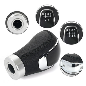 RASTP Car Gear <b>Knob</b> PU Leather 5 6 Speed Manual <b>Shift</b> Stick Ergonomic Design Black Red Line Universal Fit - Product Image 3