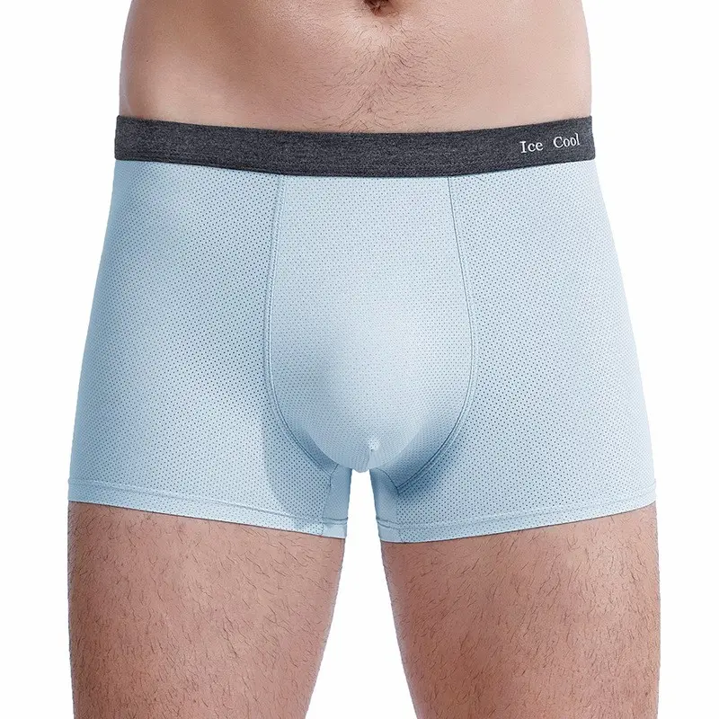 Calzoncillos atléticos para hombre, ropa interior Sexy de alta moda, Bóxer transpirable de seda de leche de cuatro esquinas, a bajo precio, gran oferta