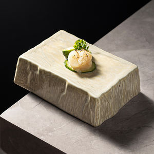 Ristorante indiano giapponese unico creatività piatto cibo Dessert piatti da Buffet roccia gialla prova piatto di Sushi rettangolare - Product Image 3