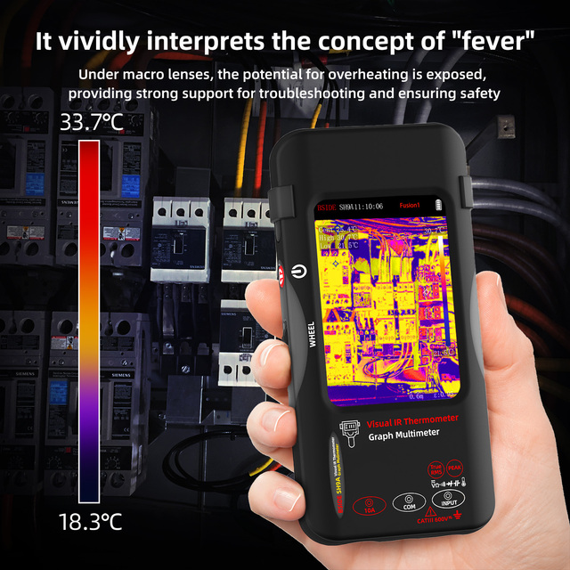 BSIDE SH9A IR Thermometer Multimeter DC Voltage (0-550V) AC Voltage (0-550V) Current Capacitance Temperature Measurement