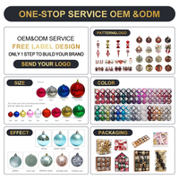 SHUANGYUAN Boules de Noël en plastique, ensemble de décorations suspendues, cadeau de Noël, boules de Noël de luxe, ornements pour arbre, boules de Noël