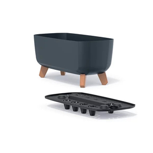 Gracia Case Anthracite Long <b>Large</b> Garden Flower <b>Pot</b> On Legs For Patio And Balcony - Product Image 5