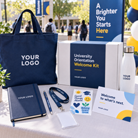 Kit de bienvenue universitaire personnalisé : Sac fourre-tout, carnet, stylo, cordon tour de cou, porte-badge, bouteille – Cadeau étudiant – Fournisseur OEM ODM