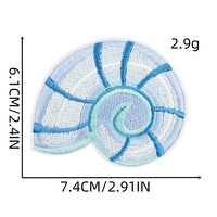 Patch brodé en forme de coquillage, diamant arc-en-ciel, à repasser