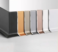 Plinthe en alliage d'aluminium ultra-fine, adhésive sans perçage, garniture de plinthe métallique 40mm 60mm 80mm pour bord de sol et mur d'appartement