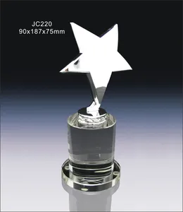 Cheap Clear Crystal Base Gold Metal Star Trophy Award Wholesale