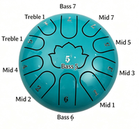 6 Inch 11 Tone Zen Style Instrument Steel Tongue Drum Percussion Instrument Empty Spirit Drum
