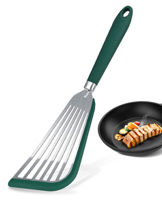 Espátula antiadherente de acero <span class=keywords><strong>inoxidable</strong></span> para peces, espátula de silicona para peces con mango de silicona resistente al calor para cocinar - Product Image 2