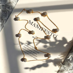 Modische Perlenketten Lange Pullover-Kette Facettierte Bunte Bonbon-Frucht-Zucker-Anhänger Kristall-Halskette Edelstahl - Product Image 3