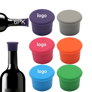 Custom Logo Silicone Wine Caps For Bottles Reusable Colorful Silicone Silicone Wine Stoppers Easy To Clean Beer Glass Bottle Cap