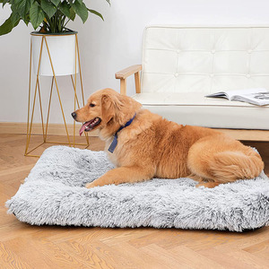 Soft Plush Dog Bed Crate Pad Washable Non-Slip Pet Pillow Mat Crate Bed for Medium Large Dogs