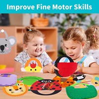 Kit de couture en feutre DIY pour enfants, sac à main animaux de dessin animé, ensemble d'activités créatives, jouet éducatif pour filles, activité artistique préscolaire, vente en gros