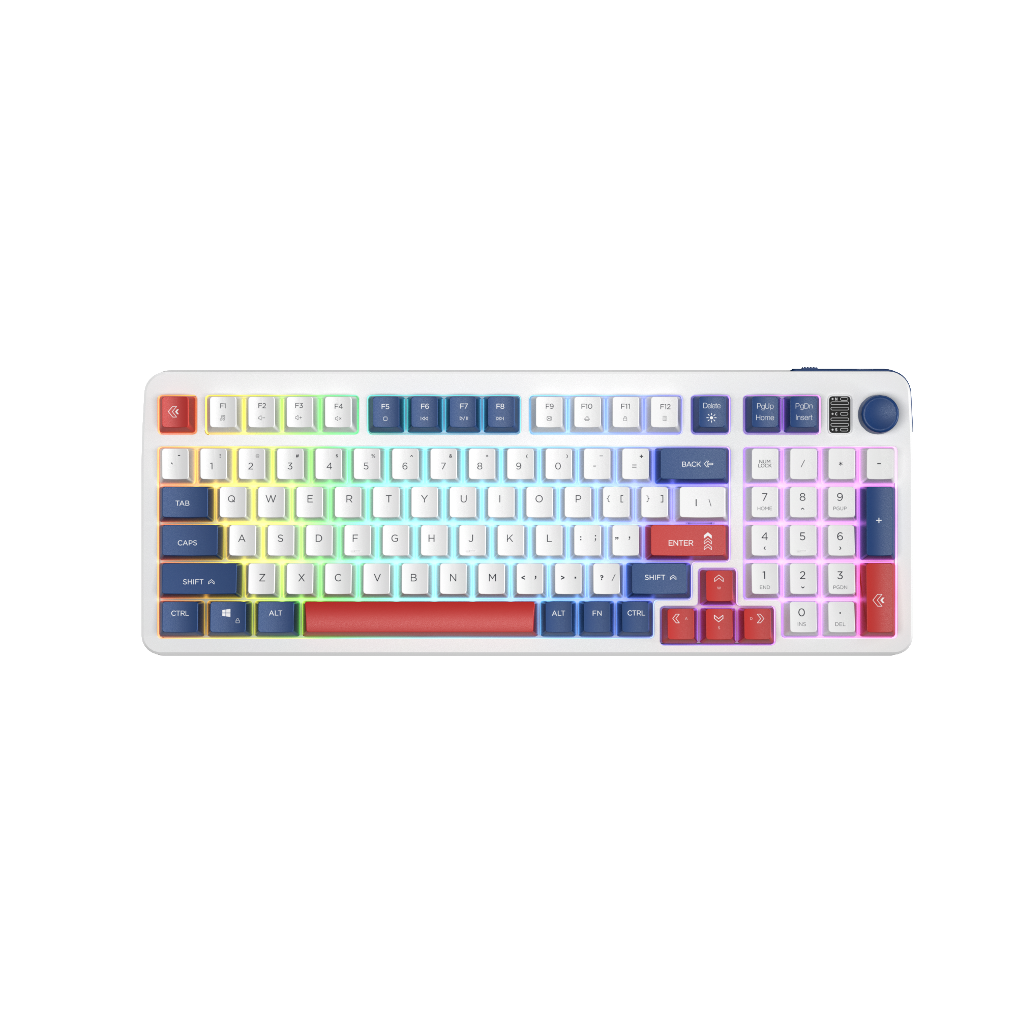 BM99-Blanc&amp;Bleu&amp;Rouge-98 touches-avec bouton