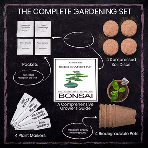 Kit pemula penanaman taman, pot bunga bonsai tumbuh peralatan bonsai luar ruangan - Product Image 4