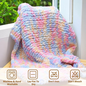 Hilo de Chenilla Grueso - 226g, Tamaño Personalizado, Colorido y Suave para Tejer a Mano y Crochet, Hilo Jumbo Grueso y Esponjoso - Product Image 6