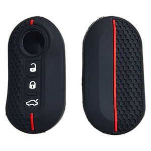 Cover per Chiave <span class=keywords><strong>Auto</strong></span> a 3 Pulsanti in Silicone Testurizzato, Custodia per Telecomando Compatibile con <span class=keywords><strong>Fiat</strong></span> Palio Panda Lancia Musa <span class=keywords><strong>Grande</strong></span> <span class=keywords><strong>Punto</strong></span> 500 - Product Image 1