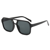 Lunettes de soleil pilote vintage double pont pour femmes et hommes, monture carrée aviation, verres teintés, protection UV400, personnalisables avec logo OEM