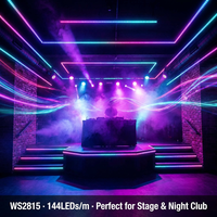Bande lumineuse à pixels adressables WS2815 RGB DC12V 144 LED par mètre, double signal, étanche IP67, avec fonction de reprise après coupure