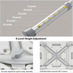 Support de douchette ergonomique à contour incurvé avec pieds en caoutchouc antidérapants épaissis, tabouret de douche portable - Product Image 4