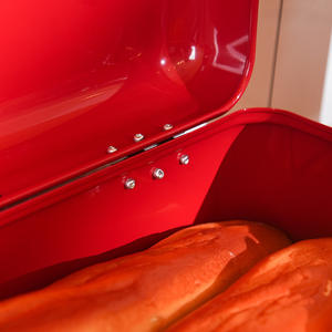 ชุดกล่องเก็บขนมปังทรงสี่เหลี่ยมผืนผ้าสีแดง ฝาเปิดปิดได้ ป้องกันฝุ่น กล่องเก็บขนมปังในครัว - Product Image 5